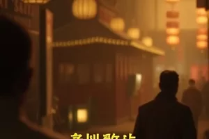 铁轨尽头 悬疑长片，雨夜废弃铁轨与远处列车灯光