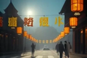 暴雨将至的港口 黑色电影，码头仓库堆叠的集装箱
